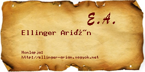 Ellinger Arián névjegykártya